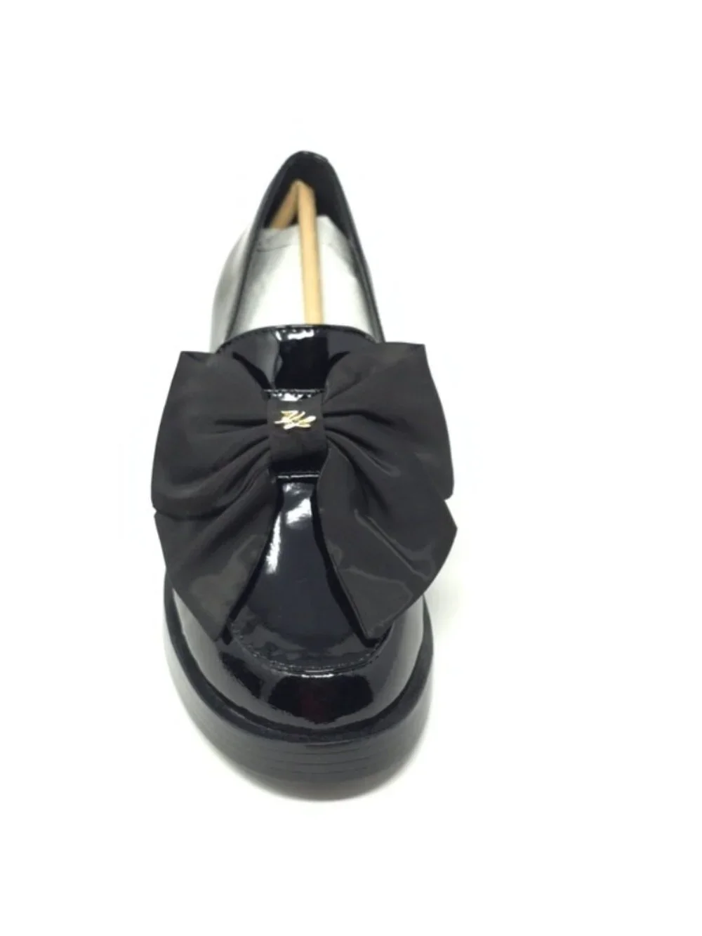 Karl Lagerfeld Camilia Bow Black Patent Loafers Size 5.5 - Picture 6 of 10